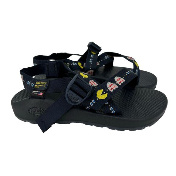 Chaco Z1 Classic Sandals Pac-Man Scaredy Ghost Navy Men's Size 9 - Picture 1 of 10